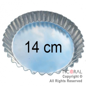 MOLDE PASTA FROLA FIJA 14 CM DIAMETRO ALUMINIO x 6